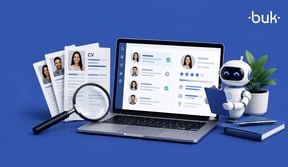 Panel digital con análisis de entrevistas con IA para evaluar habilidades de candidatos de trabajo