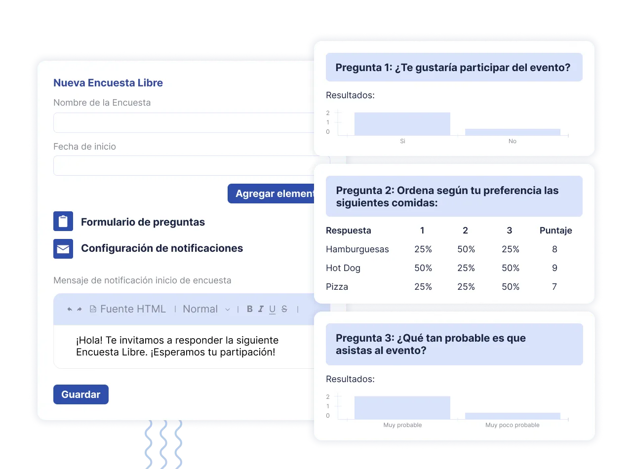 crea encuestas flexibles y definiendo las preguntas que quieras