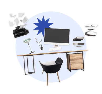 Espacio de trabajo con equipos tecnológicos para facilitar la gestión de activos en las organizaciones.