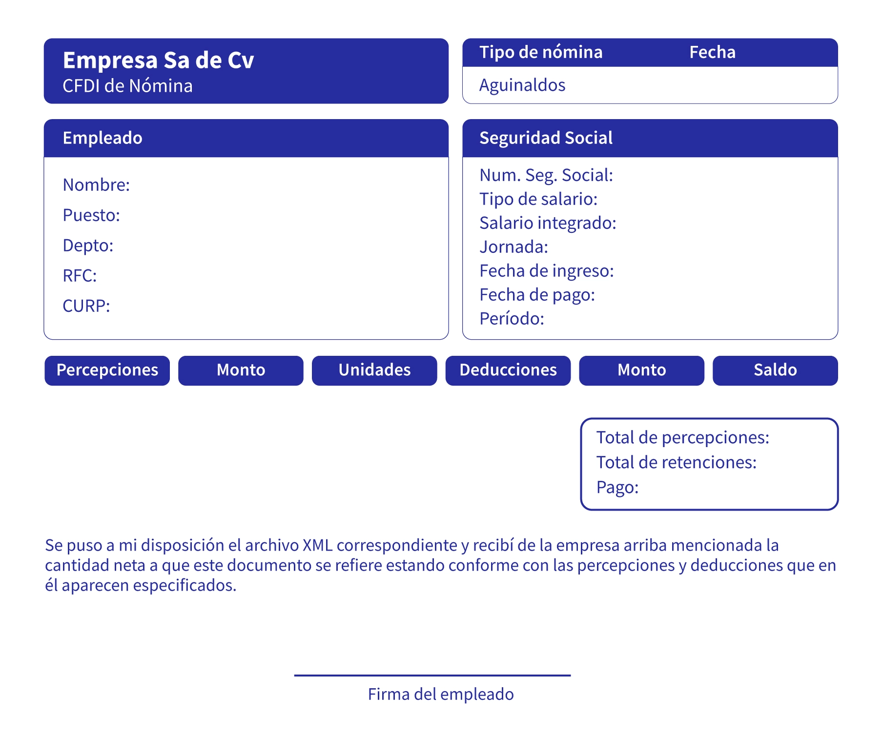 conoce como leer un recibo de nomina y que contiene