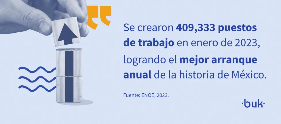 se crearon 409 333 puestos de trabajo en enero 2023 logrando el mejor arranque anual de la historia de mexico